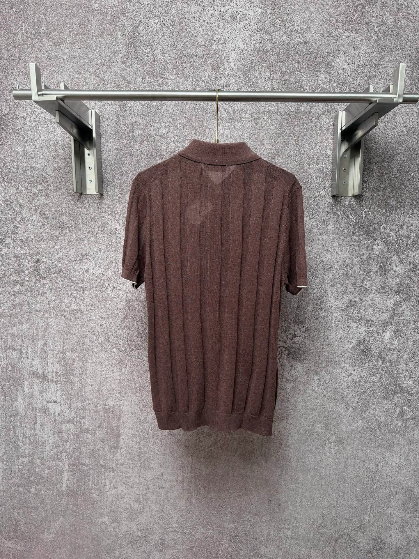 Brunello Cucieli linen old money style lapel button knitted short-sleeved Po Lo shirt Size: S M L XL